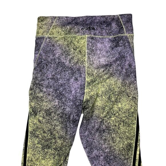 Adidas Feel Brilliant 7/8 Training Leggings L Yellow Tint Black Athletic Pull On - Picture 6 of 15